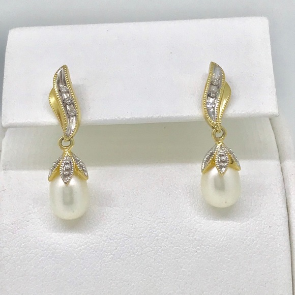 Alwanda Vahan Jewelry - NWT Alwand Vahan diamond and pearl earrings 14kt